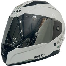 Sway Sw 850 White Silver Motosiklet Kaskı