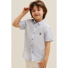 U.S. Polo Assn. Erkek Çocuk Basic Açık Mavi Kısa Kollu Gömlek 50262967-VR003