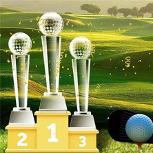 Vuebul Yetişkinler Için 9x2.8 Inç Kristal Cam Golf Kupası Çocuklar Golf Turnuvası Masa Masaüstü Dekor (Yurt Dışından)