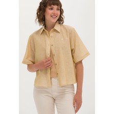 U.S. Polo Assn. Kadın Camel Gömlek Kısa Kollu 50263177-VR015