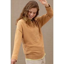 U.S. Polo Assn. Kadın Kum Bisiklet Yaka Kazak 50272035-VR085