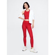 Gap Kadın Kırmızı Halter Yaka Crop Spor Üst