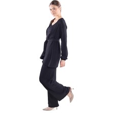 Rays 7002 3'lü Kimono Bluz Pantolon Takım Siyah