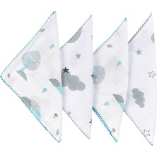 Bebekevi Müslin Ağız Mendili 4 Lü Erkek