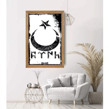 Lioncraft Türk Bayrağı, Türkçü Tablo, Çerçeveli Cam Tablo 30X45 cm