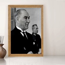 Lioncraft Mustafa Kemal Atatürk Tablo, Çerçeveli Cam Tablo 30X45 cm