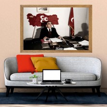 Lioncraft Başbuğ Alparslan Türkeş Tablo, Çerçeveli Cam Tablo 30X45 cm