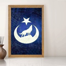 Lioncraft Türk Bayrağı, Türkçü Tablo, Çerçeveli Cam Tablo 20X30 cm