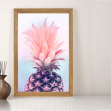 Lioncraft Ananas Tablo, Çerçeveli Cam Tablo 30X45 cm