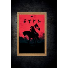 Lioncraft Türk Bayrağı, Türkçü, Bozkurt Tablo, Çerçeveli Cam Tablo 30X45 cm