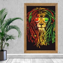 Lioncraft Aslan Tablo, Çerçeveli Cam Tablo 30X45 cm
