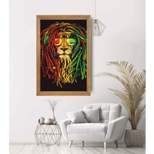 Lioncraft Aslan Tablo, Çerçeveli Cam Tablo 30X45 cm
