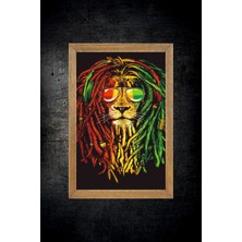 Lioncraft Aslan Tablo, Çerçeveli Cam Tablo 30X45 cm