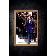 Lioncraft Mustafa Kemal Atatürk Tablo, Çerçeveli Cam Tablo 30X45 cm