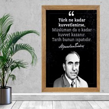 Lioncraft Başbuğ Alparslan Türkeş Tablo, Çerçeveli Cam Tablo 20X30 cm