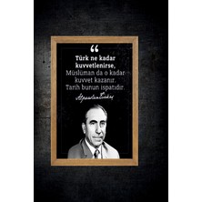 Lioncraft Başbuğ Alparslan Türkeş Tablo, Çerçeveli Cam Tablo 20X30 cm