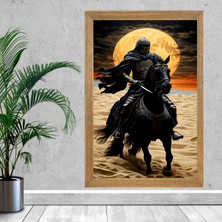 Lioncraft Kuru Kafa Şövalye Tablo, Çerçeveli Cam Tablo 30X45 cm