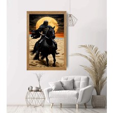 Lioncraft Kuru Kafa Şövalye Tablo, Çerçeveli Cam Tablo 30X45 cm