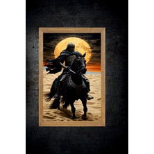 Lioncraft Kuru Kafa Şövalye Tablo, Çerçeveli Cam Tablo 30X45 cm