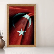 Lioncraft Türk Bayrağı Tablo, Çerçeveli Cam Tablo 30X45 cm