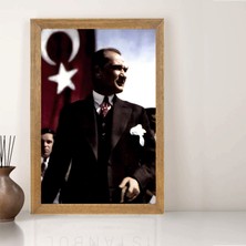 Lioncraft Mustafa Kemal Atatürk Tablo, Çerçeveli Cam Tablo 30X45 cm