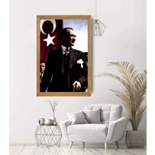 Lioncraft Mustafa Kemal Atatürk Tablo, Çerçeveli Cam Tablo 30X45 cm