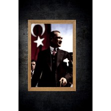 Lioncraft Mustafa Kemal Atatürk Tablo, Çerçeveli Cam Tablo 30X45 cm