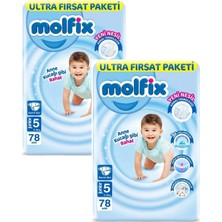 Molfix 5 Numara Bebek Bezi Ultra Fırsat Paket 78 Adet x (2 Paket)