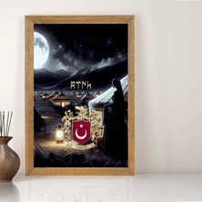Lioncraft Türkçü, Türk Bayrağı Tablo, Çerçeveli Cam Tablo 30X45 cm