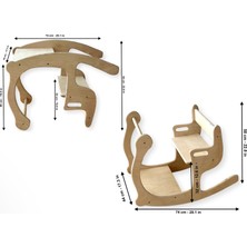 Montessori Tahterevalli | Ahşap Masa Sandalye Özellikli Salıncak | tekli Ahşap Tahterevalli