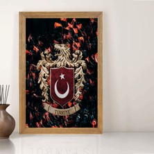 Lioncraft Türkçü, Türk Bayrağı Tablo, Çerçeveli Cam Tablo 30X45 cm