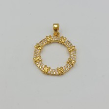 SE Jewellery Gold Zirkon Taş Detaylı x Model Kolye Ucu