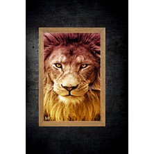 Lioncraft Aslan Tablo, Çerçeveli Cam Tablo 20X30 cm