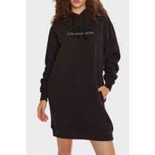 Calvin Klein Pamuklu Kapüşonlu Spor Mini Elbise J20J224685BEH Bayan Elbise J20J224685 Beh