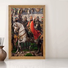 Lioncraft Fatih Sultan Mehmet  Tablo, Çerçeveli Cam Tablo 30X45 cm
