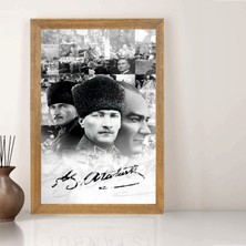 Lioncraft Mustafa Kemal Atatürk Tablo, Çerçeveli Cam Tablo 30X45 cm