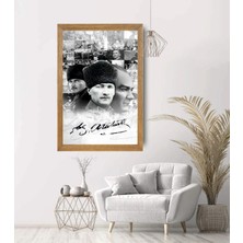 Lioncraft Mustafa Kemal Atatürk Tablo, Çerçeveli Cam Tablo 30X45 cm