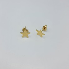 SE Jewellery Gold Mini Yıldız Detaylı Şık Küpe