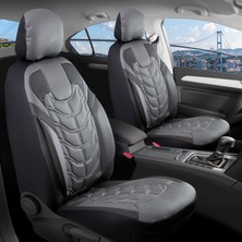 Fiat Egea Cross Uyumlu Full Deri Oto Koltuk Kılıfı Ön Arka Set Classy Model Gri Siyah Sc