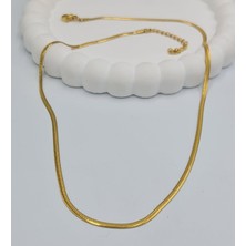 Altın Renkli Çelik Italyan Balık Sırtı 2,5 mm 45+5 cm Unısex Zincir Kolye