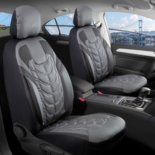 
fiat Siena Uyumlu Full Deri Oto Koltuk Kılıfı Ön Arka Set Classy Model Gri Siyah Sc