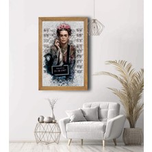 Lioncraft Frida Kahlo Tablo, Çerçeveli Cam Tablo 30X45 cm