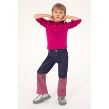 U.S. Polo Assn. Kız Çocuk Fuşya Polo Yaka Basic Sweatshirt 50296377-VR023