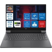 HP Victus 16-S0035NT Ryzen 5 7640HS 80GB Ddr5 2tb SSD 8GB/RTX4060/120W Windows 11 Home 16.1" Fhd IPS 144Hz Taşınabilir Bilgisayar HP7Z5Z2EAH27 + Zettaçanta