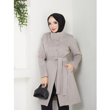 Rüzgar Kadın Astarlı Düğmeli Genç Kaşe Kaban