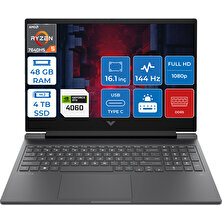 HP Victus 16-S0035NT Ryzen 5 7640HS 48GB Ddr5 4tb SSD 8GB/RTX4060/120W Freedos 16.1" Fhd IPS 144Hz Taşınabilir Bilgisayar HP7Z5Z2EAF15 + Zettaçanta