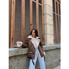 Sindi Moda Linda Tasarım Içi Kürklü Kaban 10028