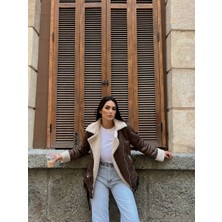 Sindi Moda Linda Tasarım Içi Kürklü Kaban 10028
