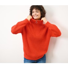 Tchibo Kalın Örgü Troyer Kazak, Turuncu