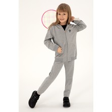 U.S. Polo Assn. Kız Çocuk Gri Melanj Fermuarlı Sweatshirt 50296942-VR086